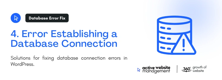 4. Error Establishing a Database Connection on Fix WordPress Issues: A Complete Guide to Troubleshooting and Optimizing Your Website