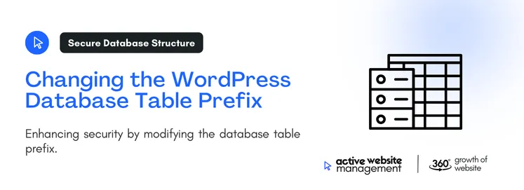 Enhancing security by modifying the database table prefix