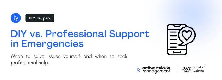 DIY vs. Professional Support in Emergencies on Emergency Website Support: What to Do When Your Site Crashes When to solve issues yourself and when to seek professional help