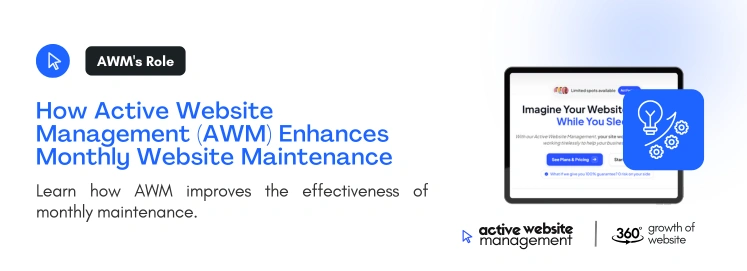 How Active Website Management AWM Enhances Monthly Website Maintenance on Monthly Website Maintenance Packages: A Complete Guide for 2024 How Active Website Management AWM Enhances Monthly Website Maintenance on Monthly Website Maintenance Packages: A Complete Guide for 2024