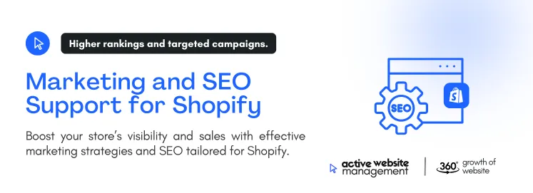 Boost your store's visibility and sales with effective marketing strategies and SEO tailored for Shopify