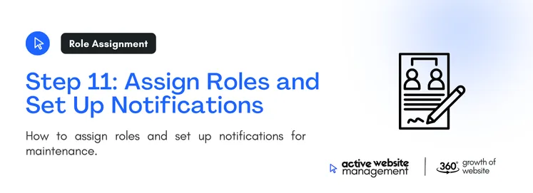 How to assign roles and set up notification for maintenance