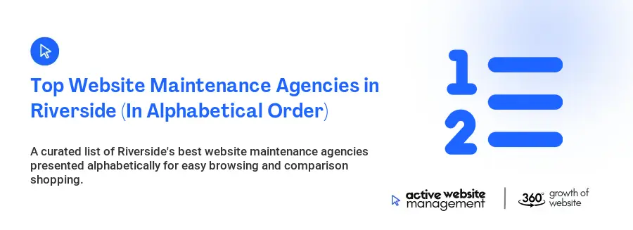 Top Website Maintenance Agencies in Riverside (In Alphabetical Order)