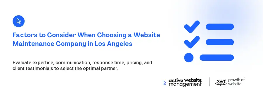 Factors to Consider When Choosing a Website Maintenance Company in Los Angeles