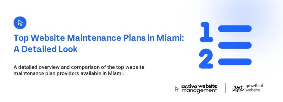 Top Website Maintenance Plans in Miami: A Detailed Look