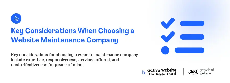 Key Considerations When Choosing a Website Maintenance Company