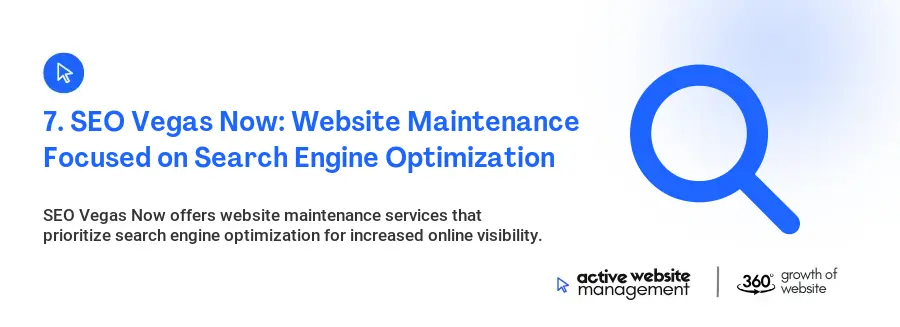 7. SEO Vegas Now: Website Maintenance Focused on Search Engine Optimization