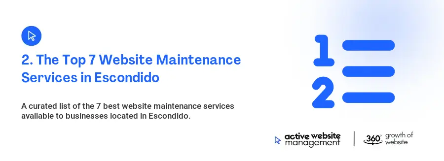 2. The Top 7 Website Maintenance Services in Escondido