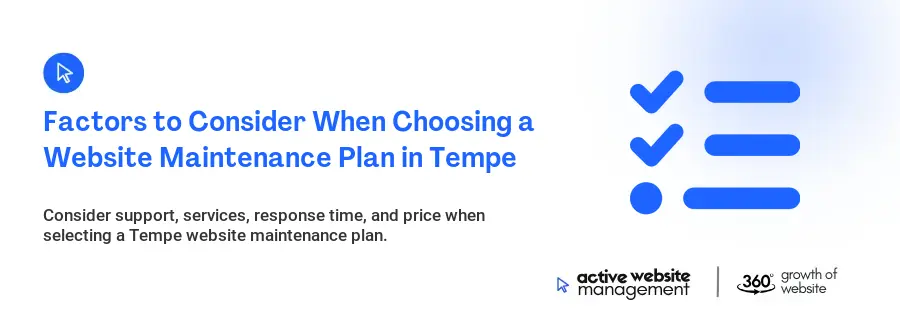 Factors to Consider When Choosing a Website Maintenance Plan in Tempe