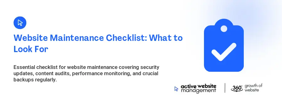 Website Maintenance Checklist: What to Look For