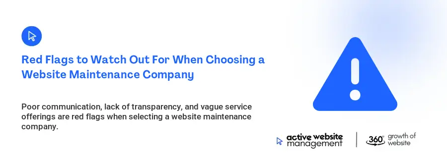 Red Flags to Watch Out For When Choosing a Website Maintenance Company