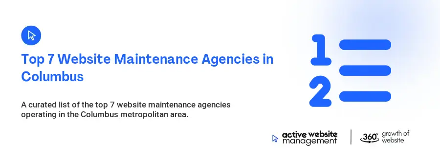 Top 7 Website Maintenance Agencies in Columbus