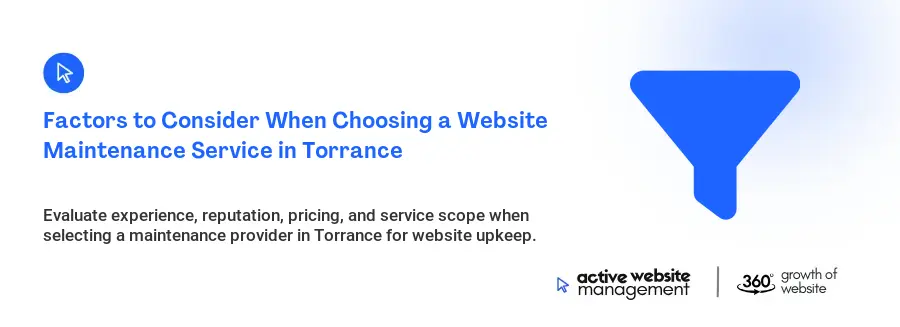 Factors to Consider When Choosing a Website Maintenance Service in Torrance