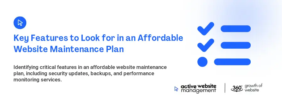 Key Features to Look for in an Affordable Website Maintenance Plan