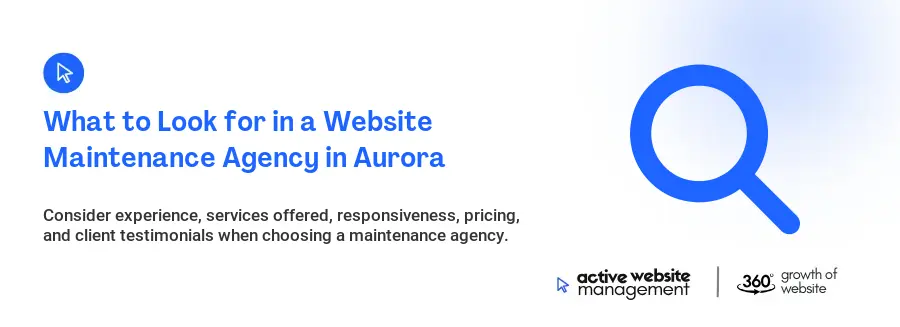 What to Look for in a Website Maintenance Agency in Aurora