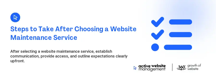 Steps to Take After Choosing a Website Maintenance Service