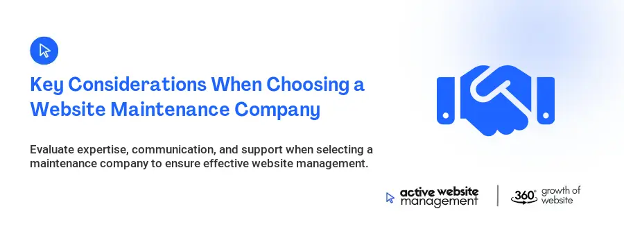 Key Considerations When Choosing a Website Maintenance Company