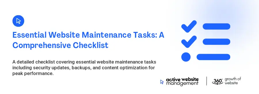 Essential Website Maintenance Tasks: A Comprehensive Checklist