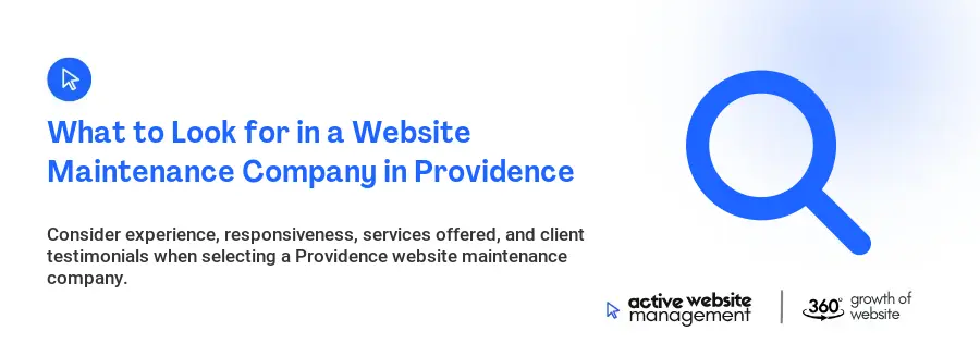 What to Look for in a Website Maintenance Company in Providence