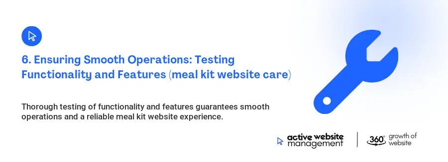 6. Ensuring Smooth Operations: Testing Functionality and Features (meal kit website care)