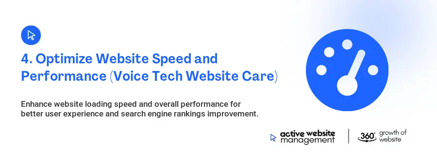4. Optimize Website Speed and Performance (Voice Tech Website Care)