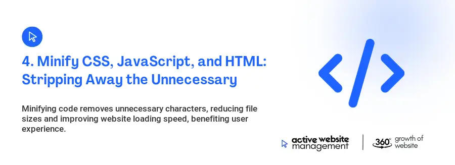 4. Minify CSS, JavaScript, and HTML: Stripping Away the Unnecessary
