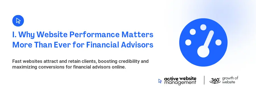 I. Why Website Performance Matters More Than Ever for Financial Advisors