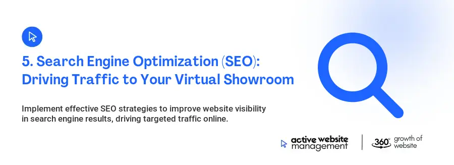 5. Search Engine Optimization (SEO): Driving Traffic to Your Virtual Showroom