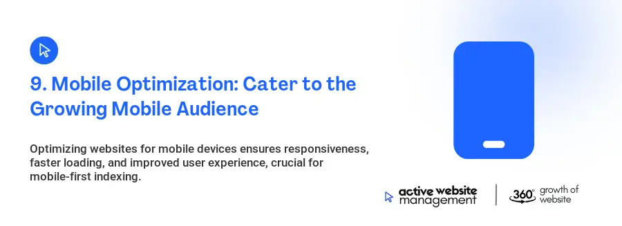 9. Mobile Optimization: Cater to the Growing Mobile Audience 9. Mobile Optimization: Cater to the Growing Mobile Audience