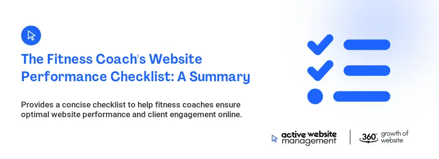 The Fitness Coach's Website Performance Checklist: A Summary