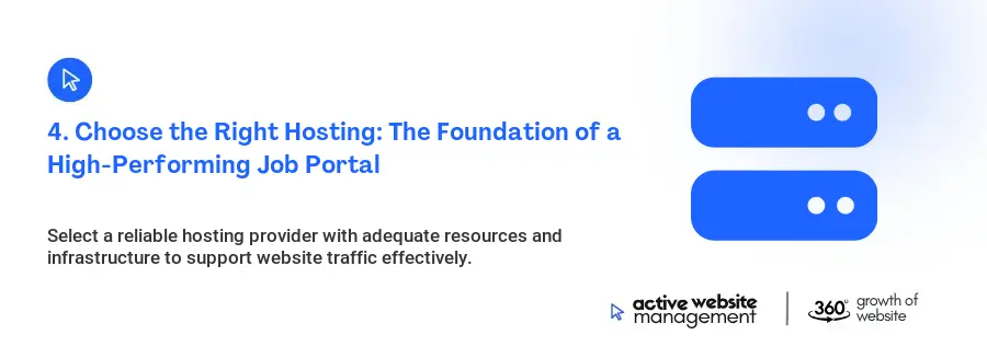 4. Choose the Right Hosting: The Foundation of a High-Performing Job Portal 4. Choose the Right Hosting: The Foundation of a High-Performing Job Portal