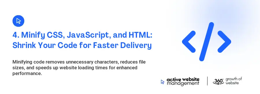 4. Minify CSS, JavaScript, and HTML: Shrink Your Code for Faster Delivery