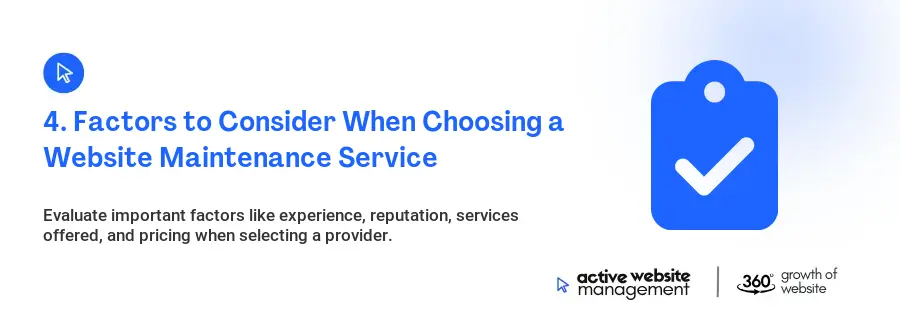 4. Factors to Consider When Choosing a Website Maintenance Service