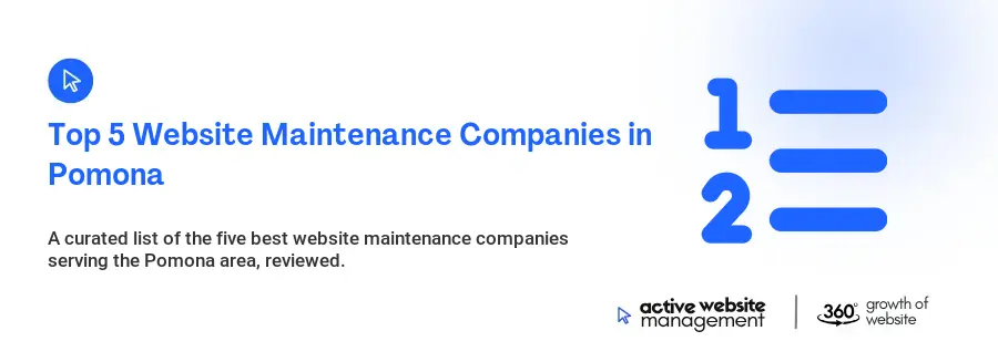 Top 5 Website Maintenance Companies in Pomona