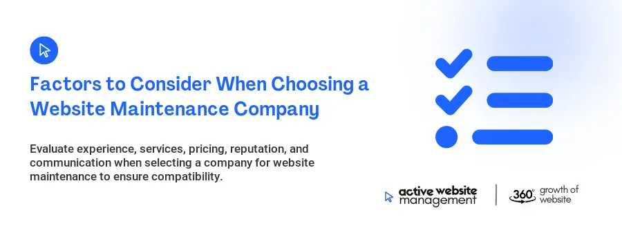 Factors to Consider When Choosing a Website Maintenance Company