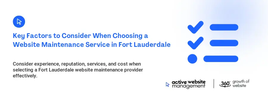 Key Factors to Consider When Choosing a Website Maintenance Service in Fort Lauderdale