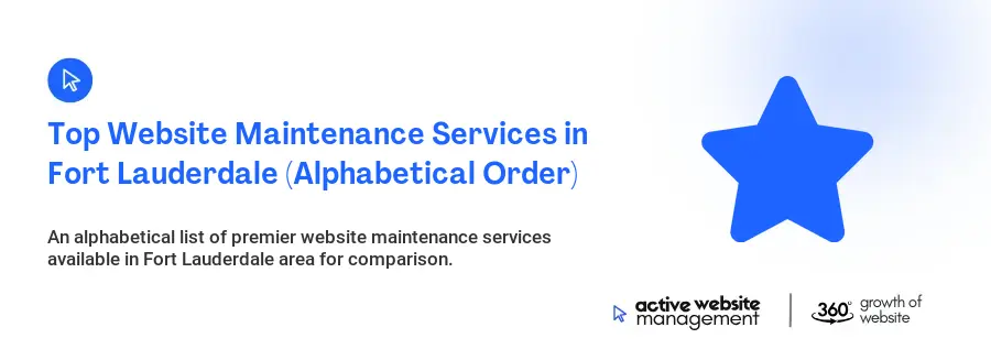 Top Website Maintenance Services in Fort Lauderdale (Alphabetical Order)