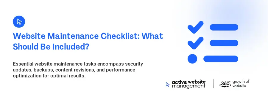 Website Maintenance Checklist: What Should Be Included?