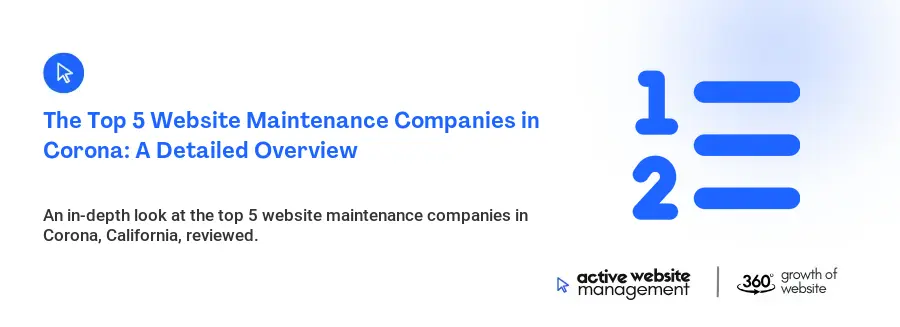The Top 5 Website Maintenance Companies in Corona: A Detailed Overview