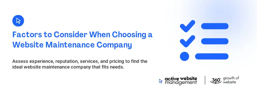 Factors to Consider When Choosing a Website Maintenance Company