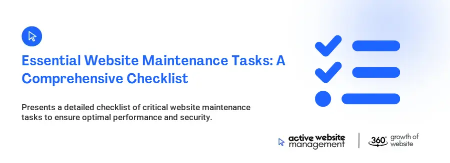 Essential Website Maintenance Tasks: A Comprehensive Checklist