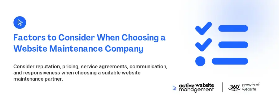 Factors to Consider When Choosing a Website Maintenance Company