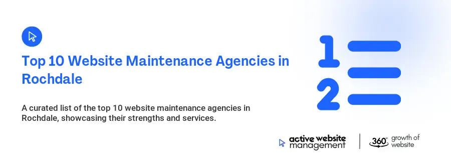 Top 10 Website Maintenance Agencies in Rochdale