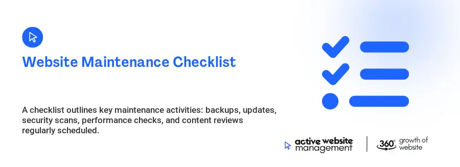 Website Maintenance Checklist Website Maintenance Checklist