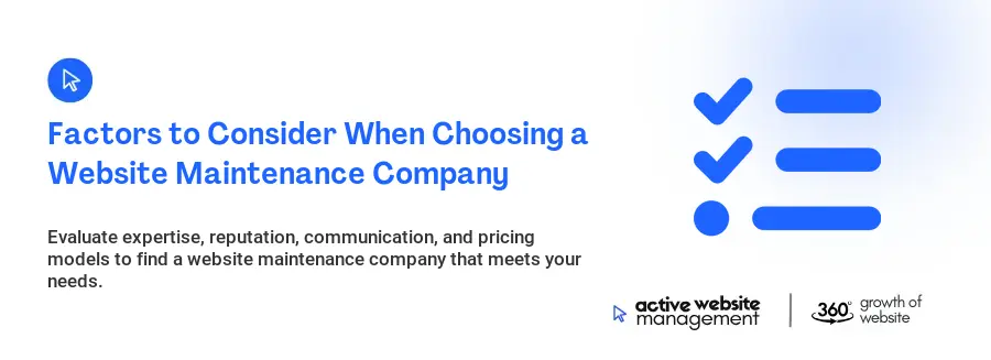 Factors to Consider When Choosing a Website Maintenance Company