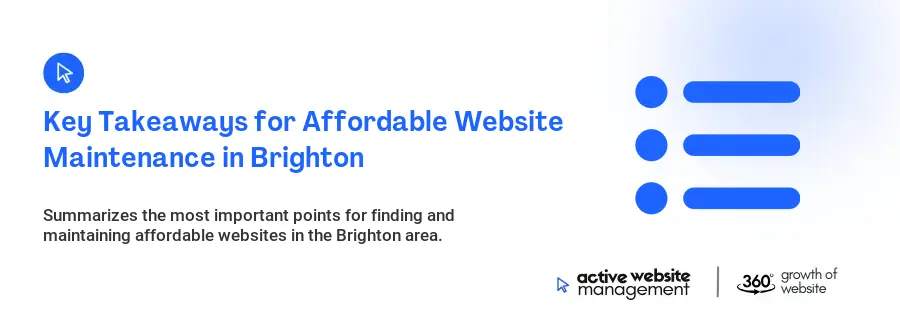 Key Takeaways for Affordable Website Maintenance in Brighton