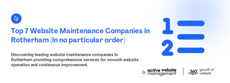 Top 7 Website Maintenance Companies in Rotherham (in no particular order)