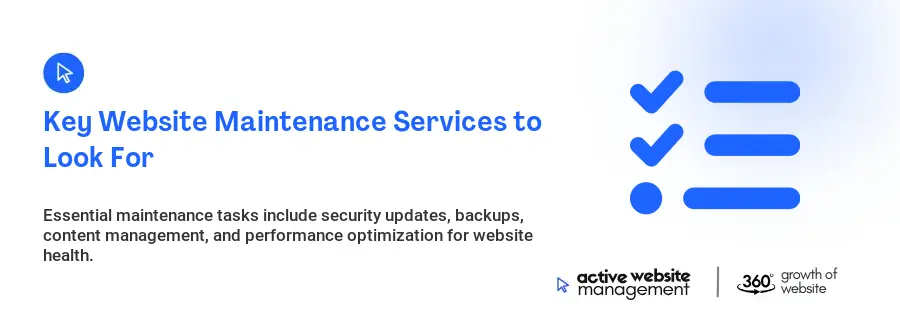 Key Website Maintenance Services to Look For