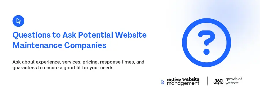 Questions to Ask Potential Website Maintenance Companies