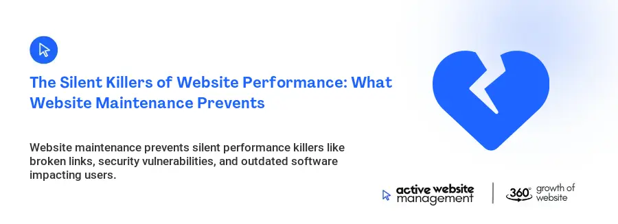 The Silent Killers of Website Performance: What Website Maintenance Prevents The Silent Killers of Website Performance: What Website Maintenance Prevents